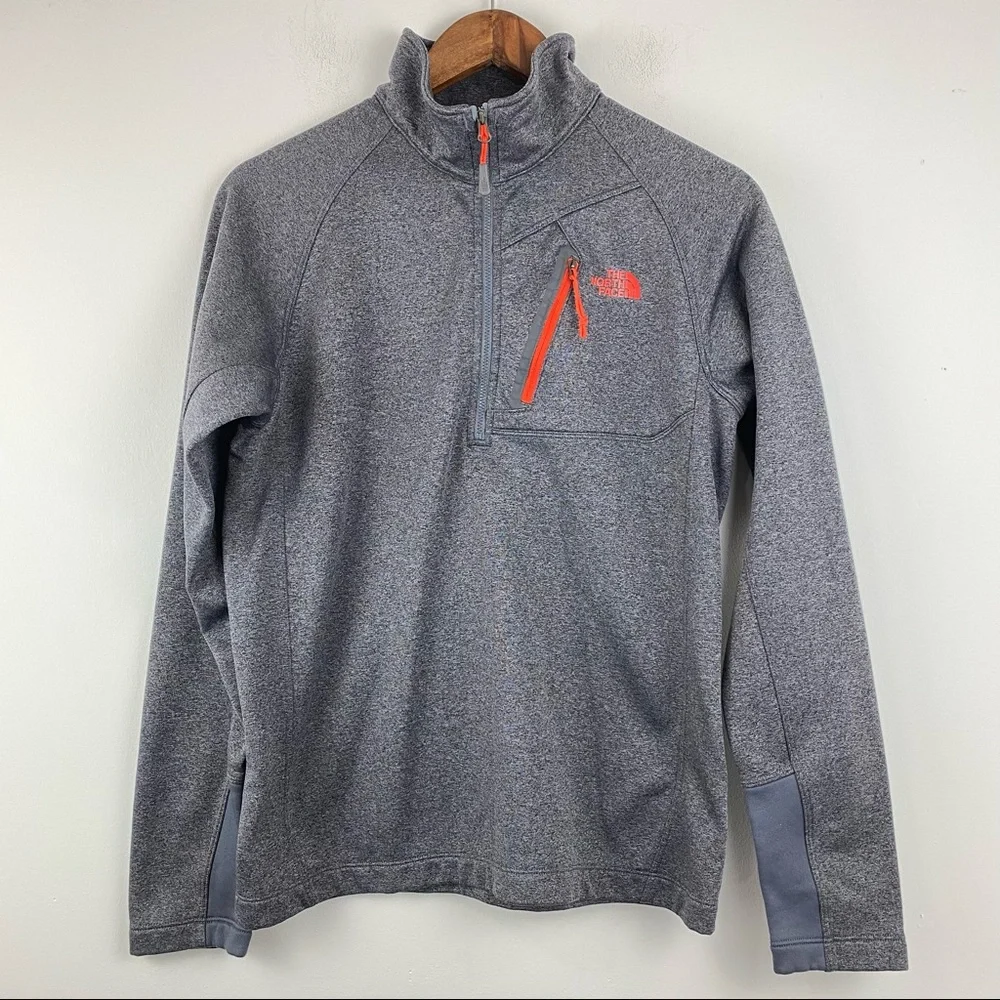 The North Face size Small Men’s Gray Fleece Lined 1/4 Zip Pullover Sweatshirt